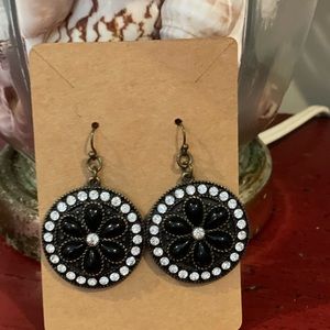 Fashion Jewelry Black White Dangle Earrings  # 219
